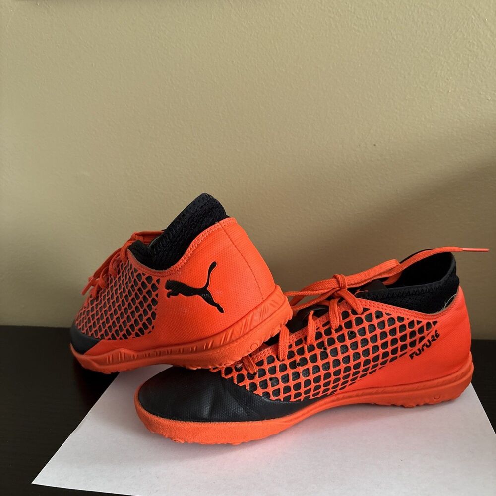 Puma Soccer Football Orange/Black Cleats Unisex Size US 5C - Preowned #104845-02